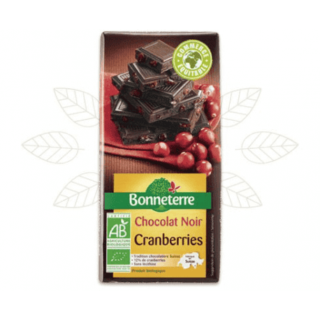 Chocolat noir cranberries 100g