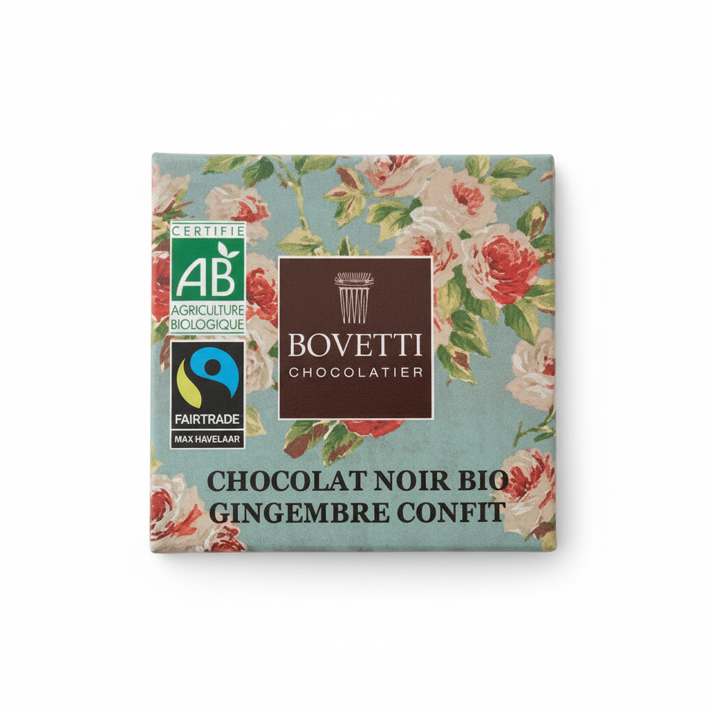 BOVETTI -- Tablette noir gingembre confit